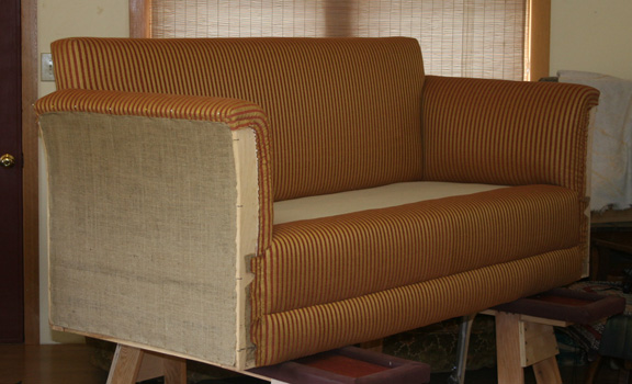 Custom organic sofa upholstery steps