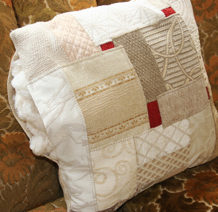 Throw pillow with split seam - stuffing spilling out