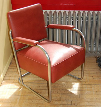 diagonal view of mid-century club chair