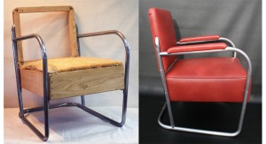 before & after images of chair restoration