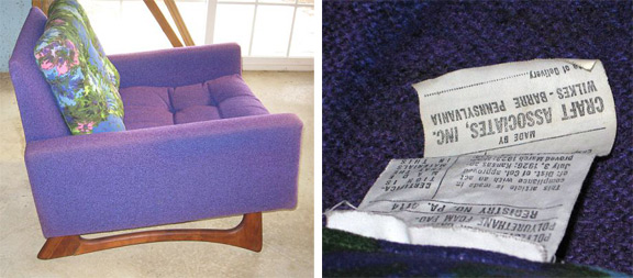 purple chair & label