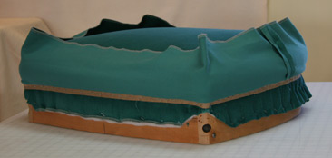 upholstery process - covering the padding with fabric