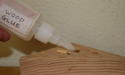 glue bottle & wood block
