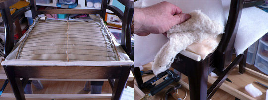 2 views, base layer plus built-up upholstery layers of seat