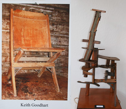 broken wood folding chair & art piece
