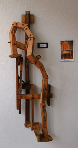 wall art piece made from an old chair