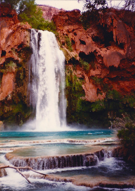 190-foot waterfall with turquoise pool