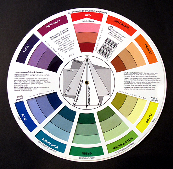 There are 3 layers to a color wheel, which spin to help you select different color combinations