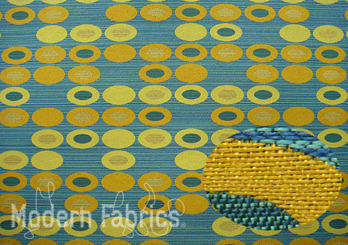 Knoll Fabric from ModernFabrics.com - Abacus pattern in peacock colorway