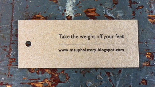 Take the weight off your feet - www.msupholstery.blogspot.com