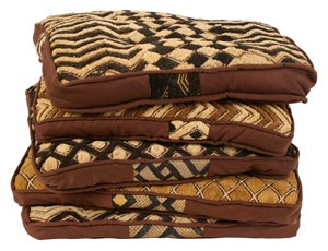 ahh... the serenity of earth tones - african fabrics / yoga cushions