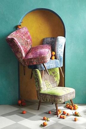 anthropologie moresque retro chairs - ottoman textile design