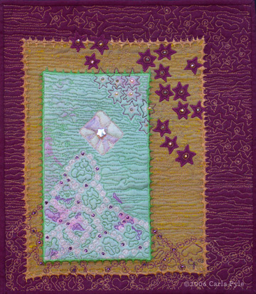 christmas tree - quilted fiber art by carla pyle
