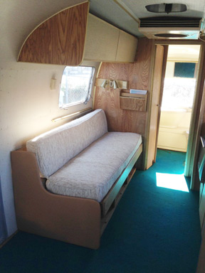 Little green airstream natural upholstery - finished cushions
