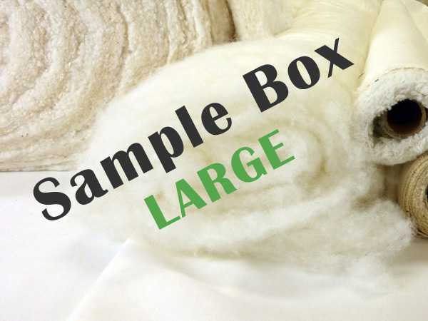 LARGE sample box of natural upholstery materials