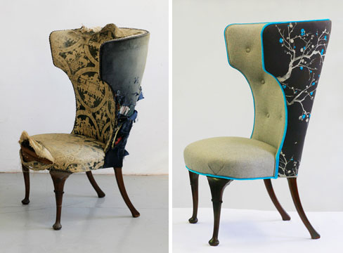 Andrea Mihalik's -Grayson chair' (before & after) from WildChairy.com