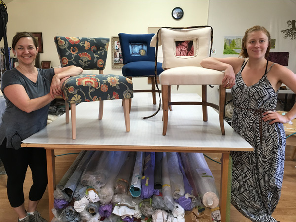Kerri & Almira show off upholstery workshop projects