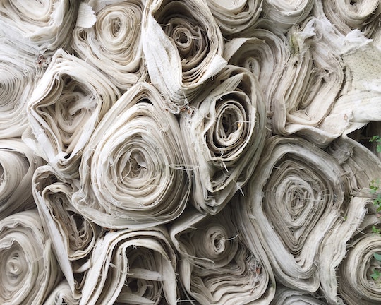 Fabric rolls stacked at mill