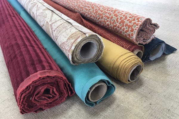 Upholstery fabrics on the roll