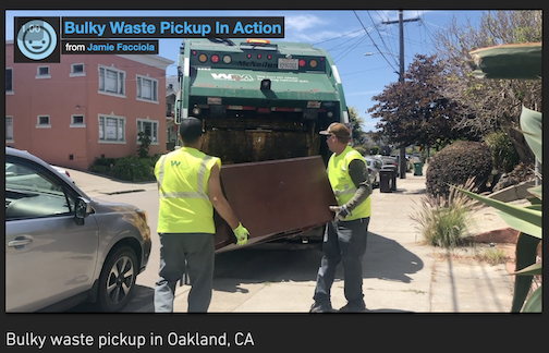 Link to video on Furniturecycle.com-Bulky waste pickup in Oakland CA